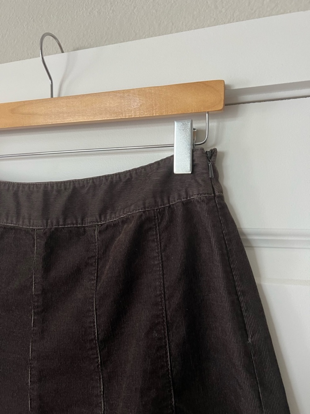 Ann Taylor Petites Corduroy Skirt 0P Brown Embroidered A-Line 100% Cotton - Picture 3 of 14